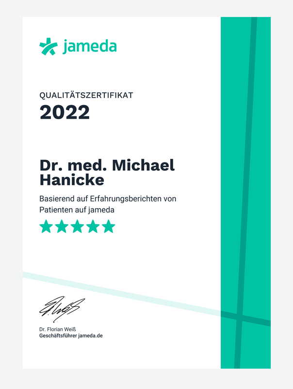 Dr. med. Michael Hanicke, Patientenbewertung bei Jameda